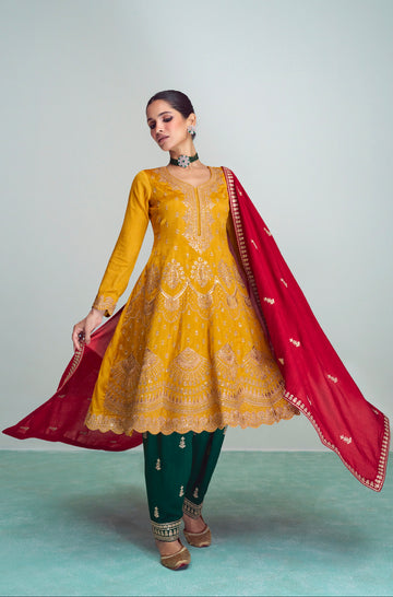 Beautiful Designer Wedding Wear Latest Premium Silk Salwar Suit