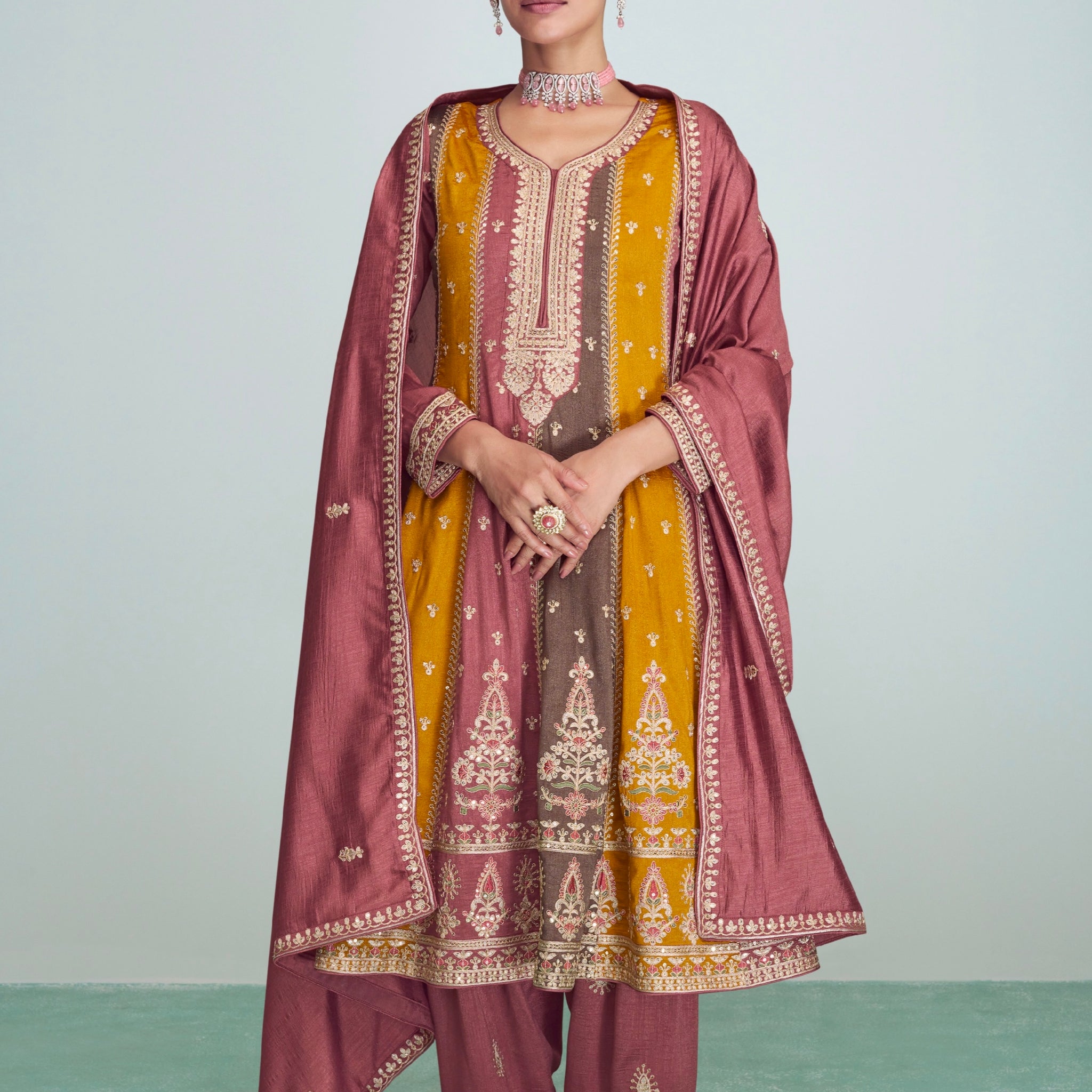 Beautiful Designer Wedding Wear Latest Premium Silk Salwar Suit