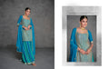 Blue Georgette Sharara Suit with Embroidery Dupatta