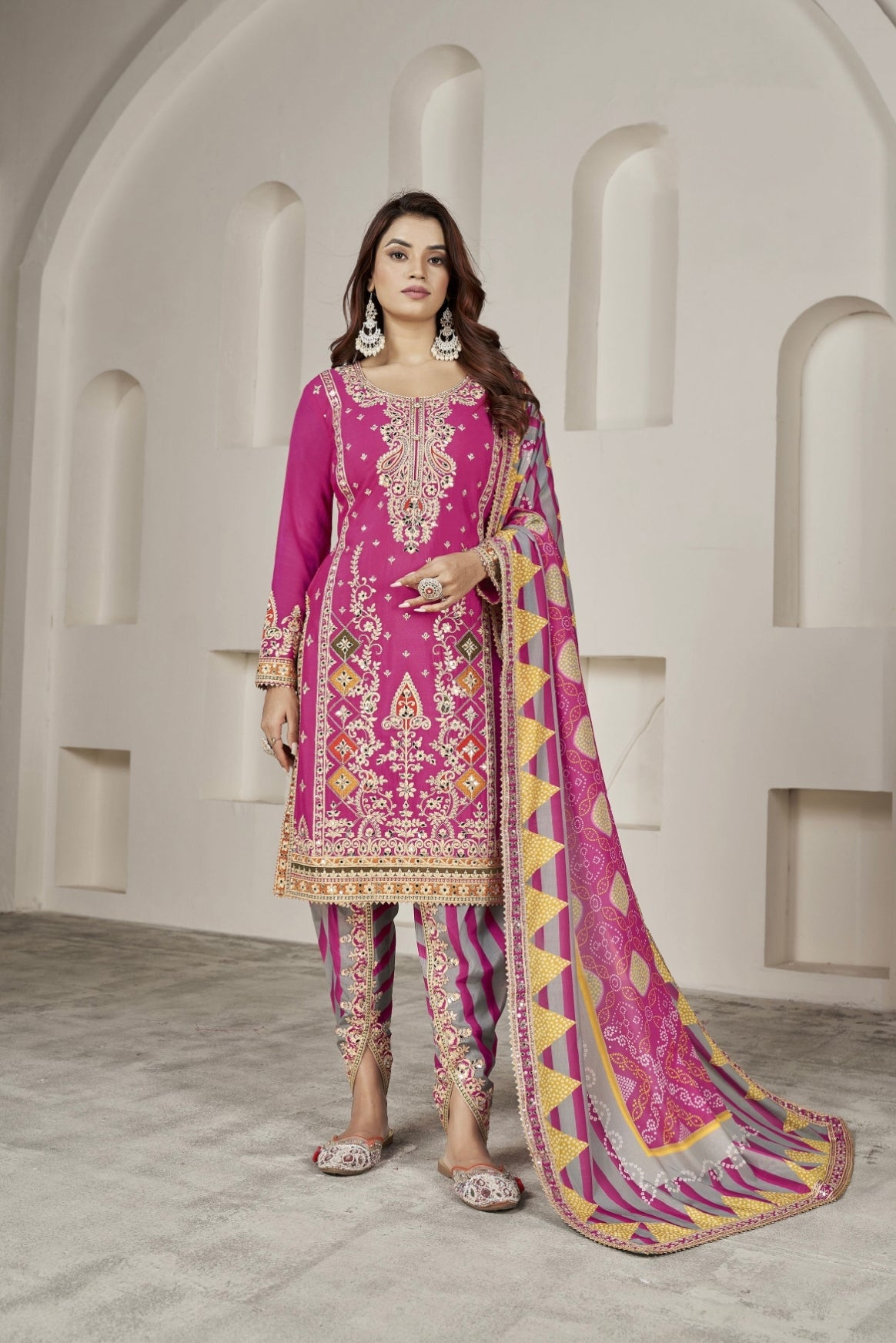 Designer Occasion Wear Handmade Mirror Work Salwar Suit