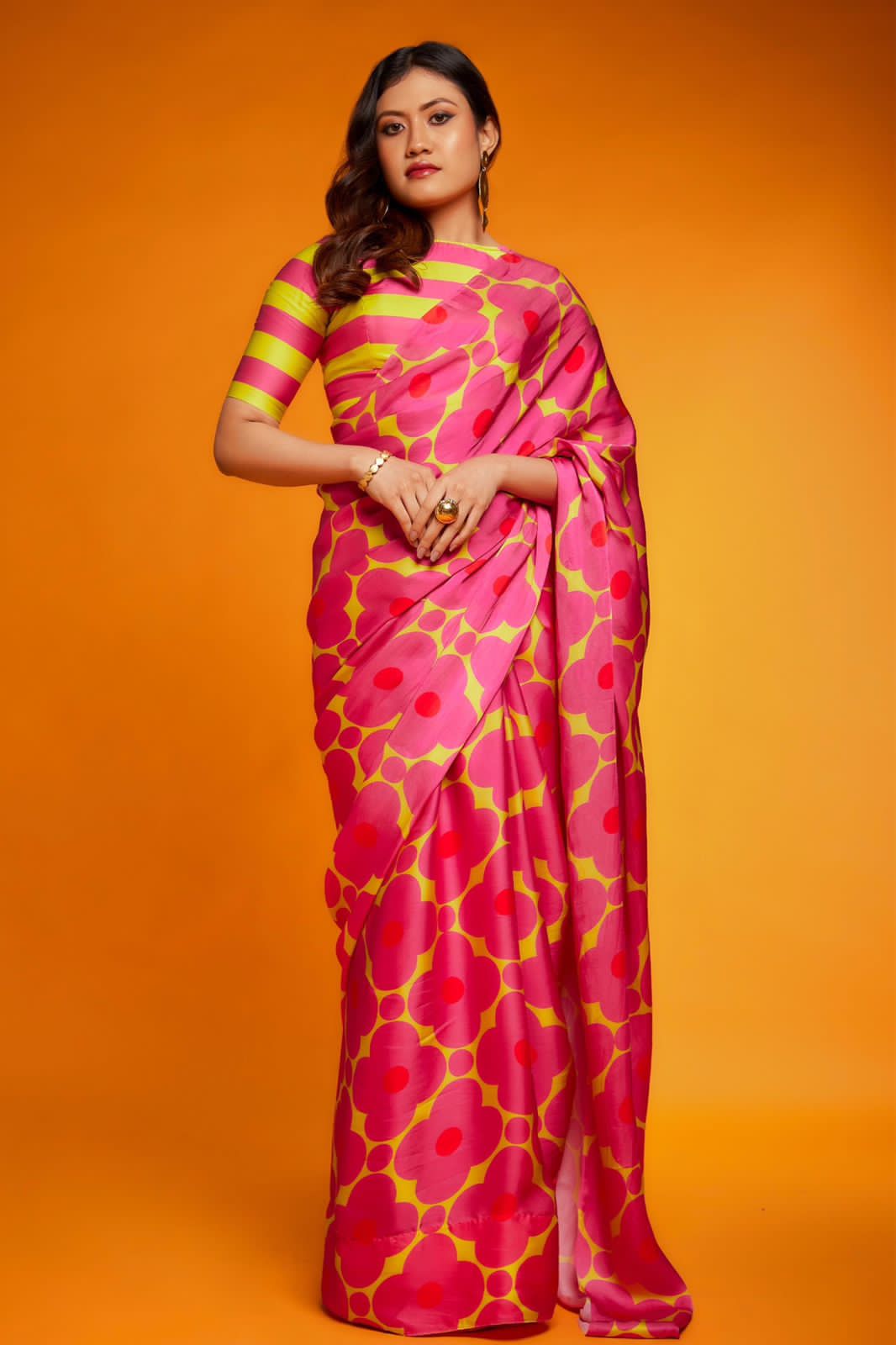 Beautiful Designer Pure Soft Satin Saree