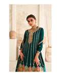 Green Premium Silk Anarkali Suit with Embroidered Dupatta