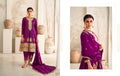 Purple Premium Silk Anarkali Suit with Embroidered Dupatta.