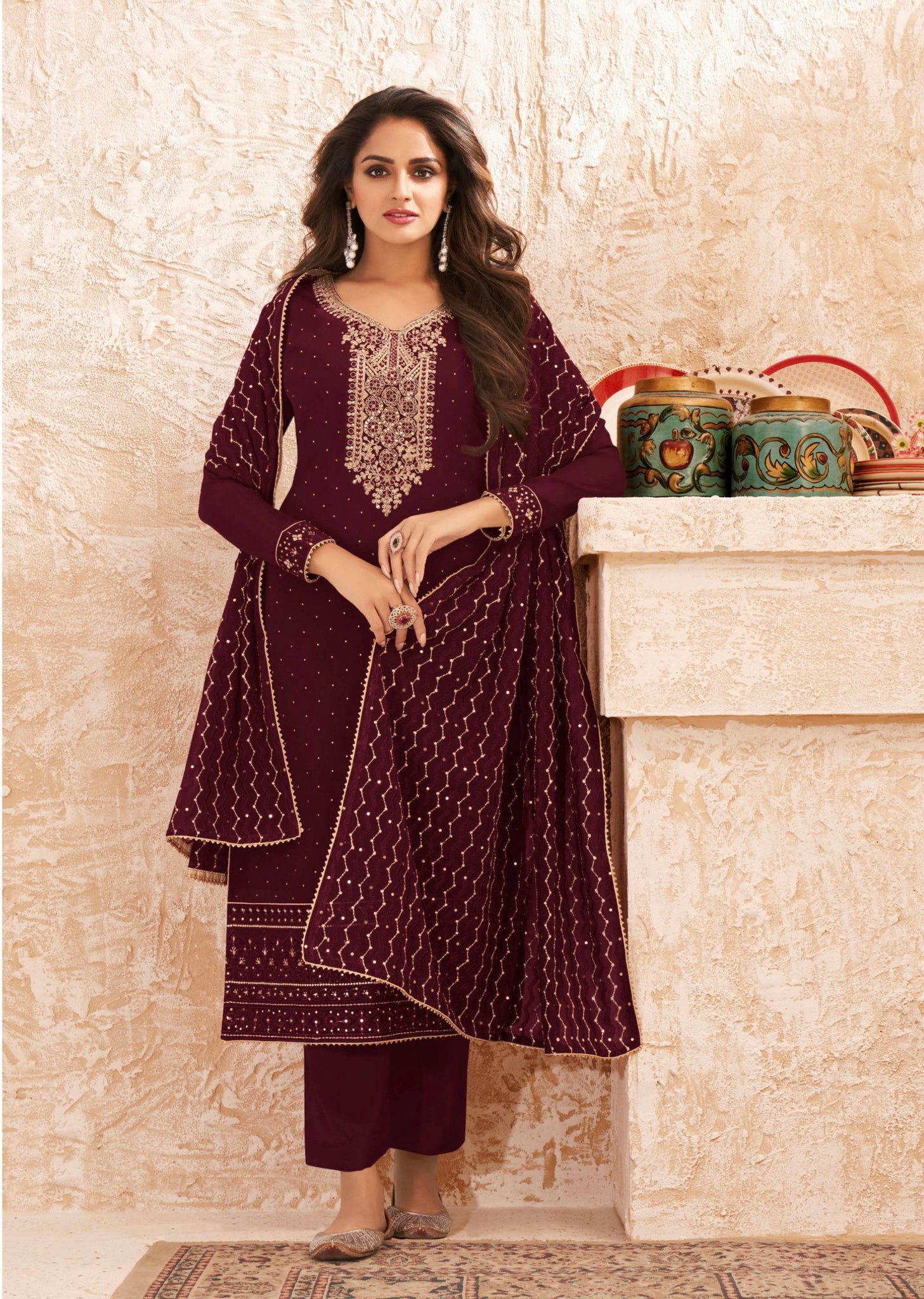 Designer Festive Wear Real Georgette Salwar Suit