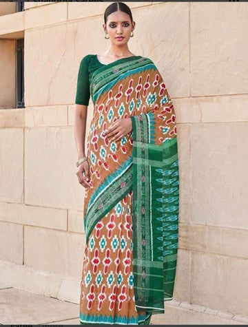 Beautiful Designer Party Wear Plain Linen Saree