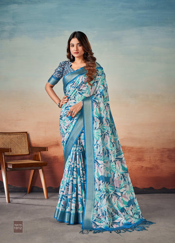 Beautiful Designer Summer Special Dola Silk Digital Print Saree