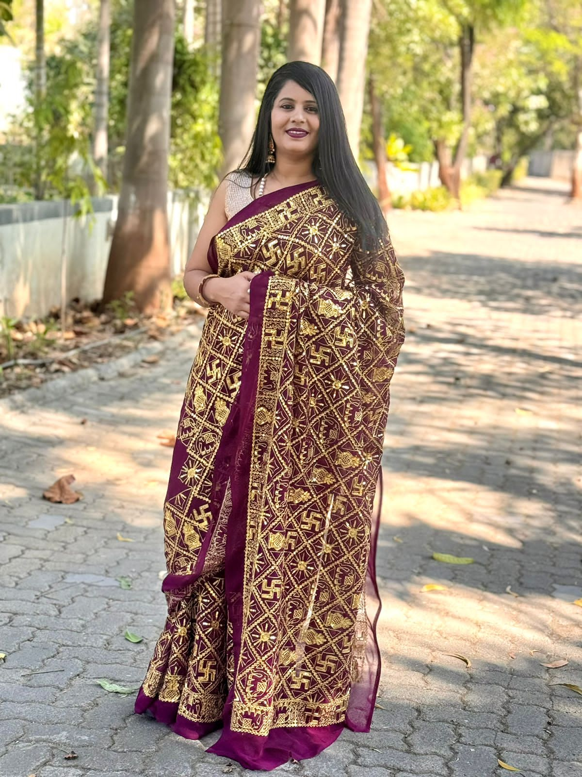 Gharchola saree, Purple Bandhej saree, Bandhani saree, Silk offers Saree,sari