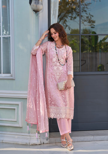 Beautiful Designer Occasion Wear Soft Organza Salwar Suit