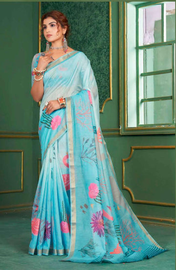 Beautiful Designer Soft Rangkaat Chanderi Cotton Saree