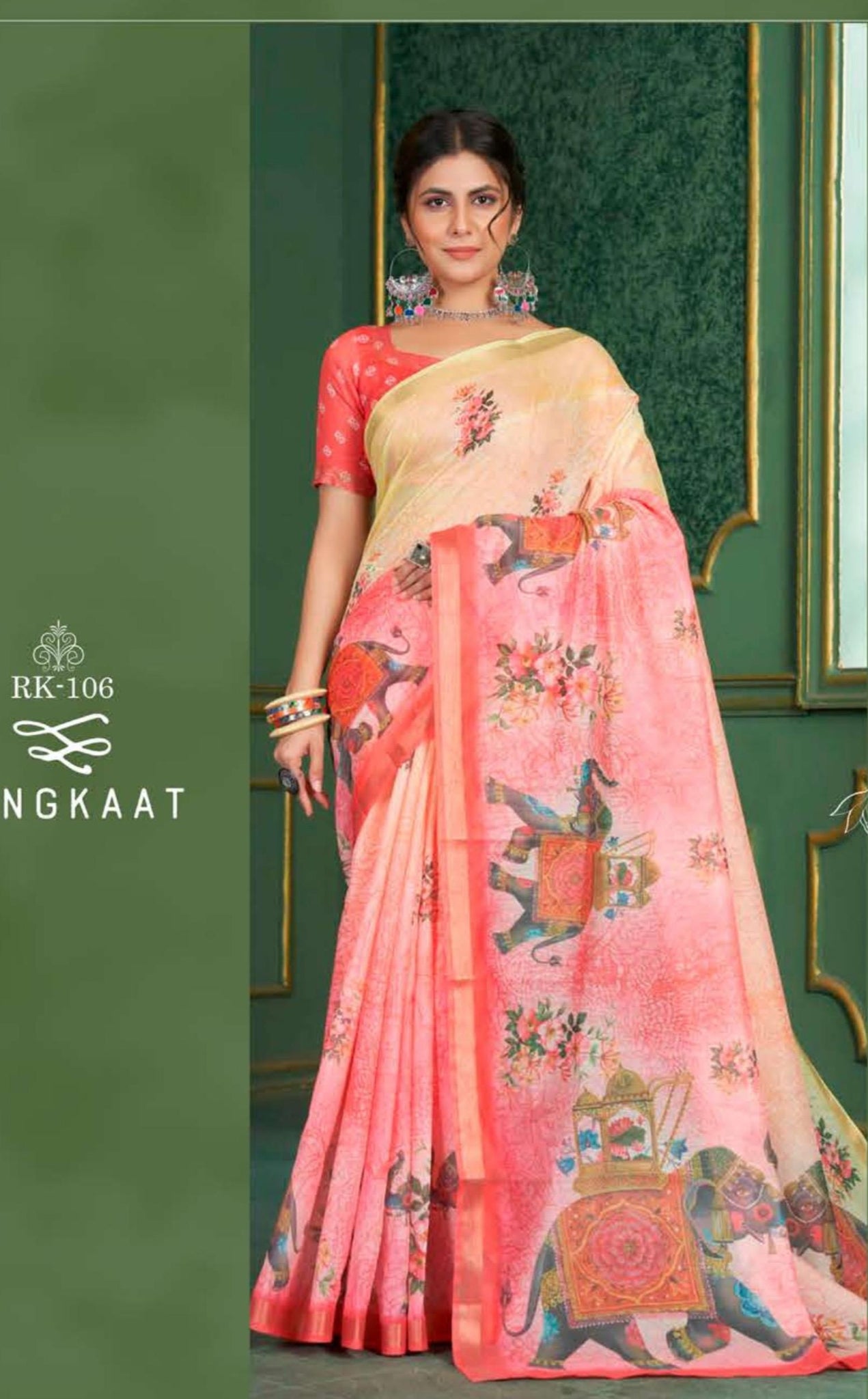 Beautiful Designer Soft Rangkaat Chanderi Cotton Saree