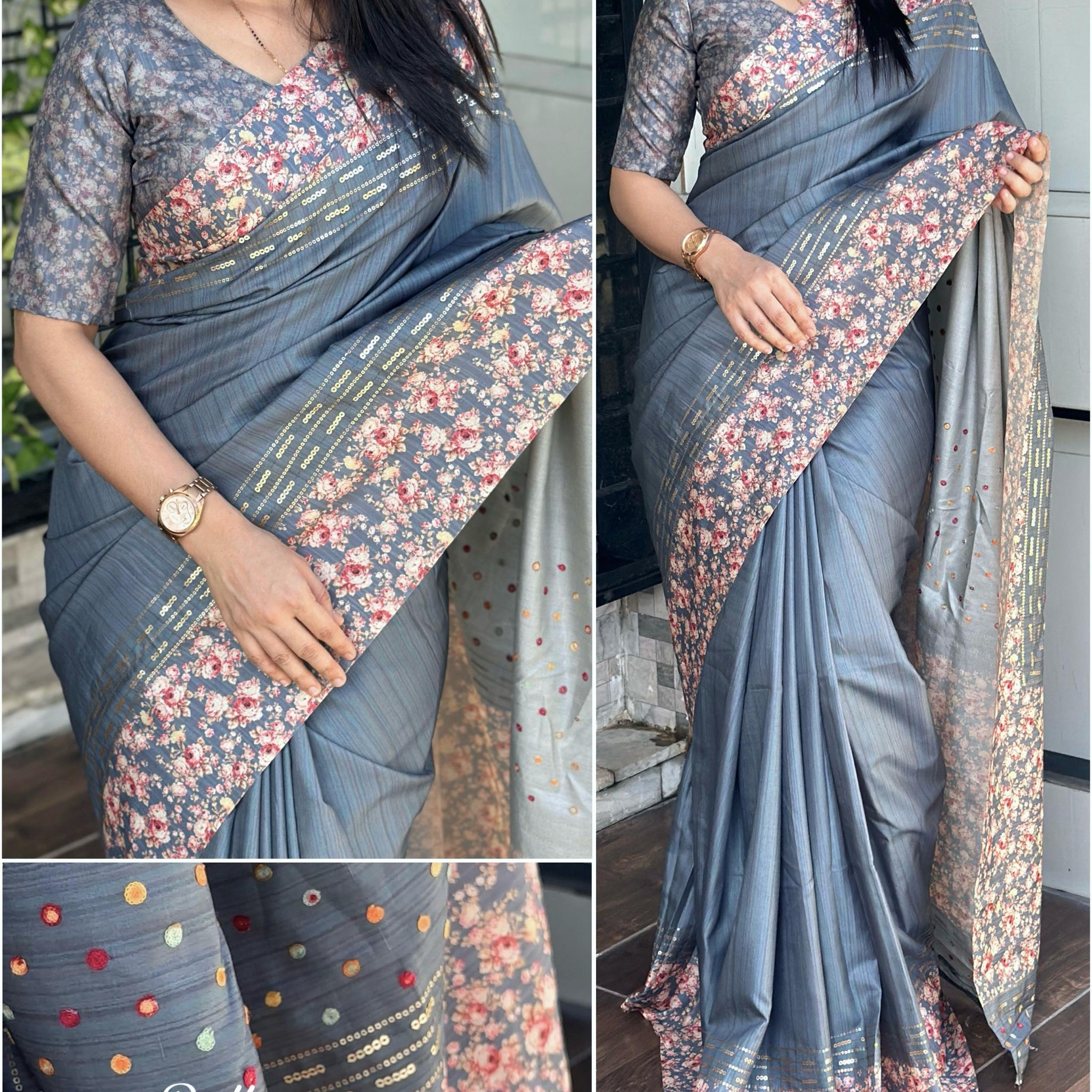 Beautiful Designer Soft Tusser Cotton Saree