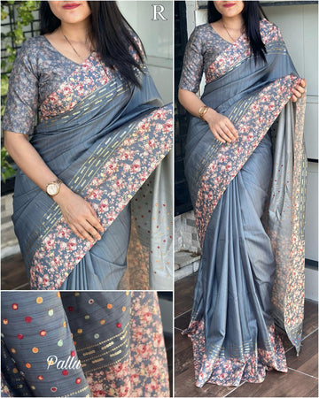 Beautiful Designer Soft Tusser Cotton Saree