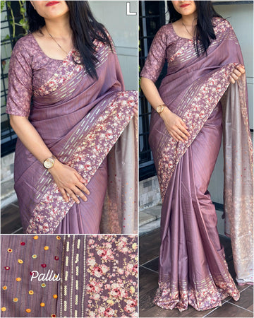 Beautiful Designer Soft Tusser Cotton Saree