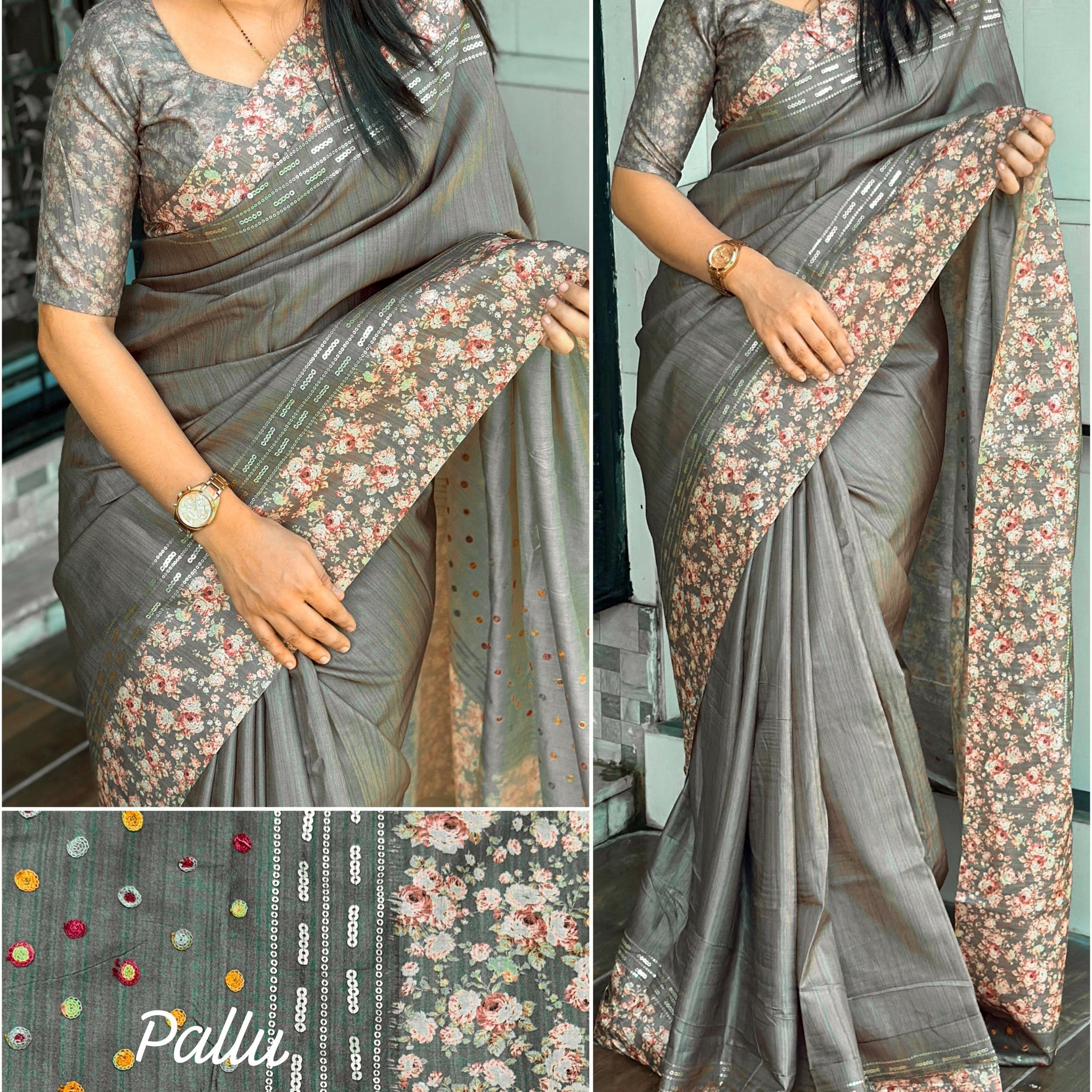 Beautiful Designer Soft Tusser Cotton Saree