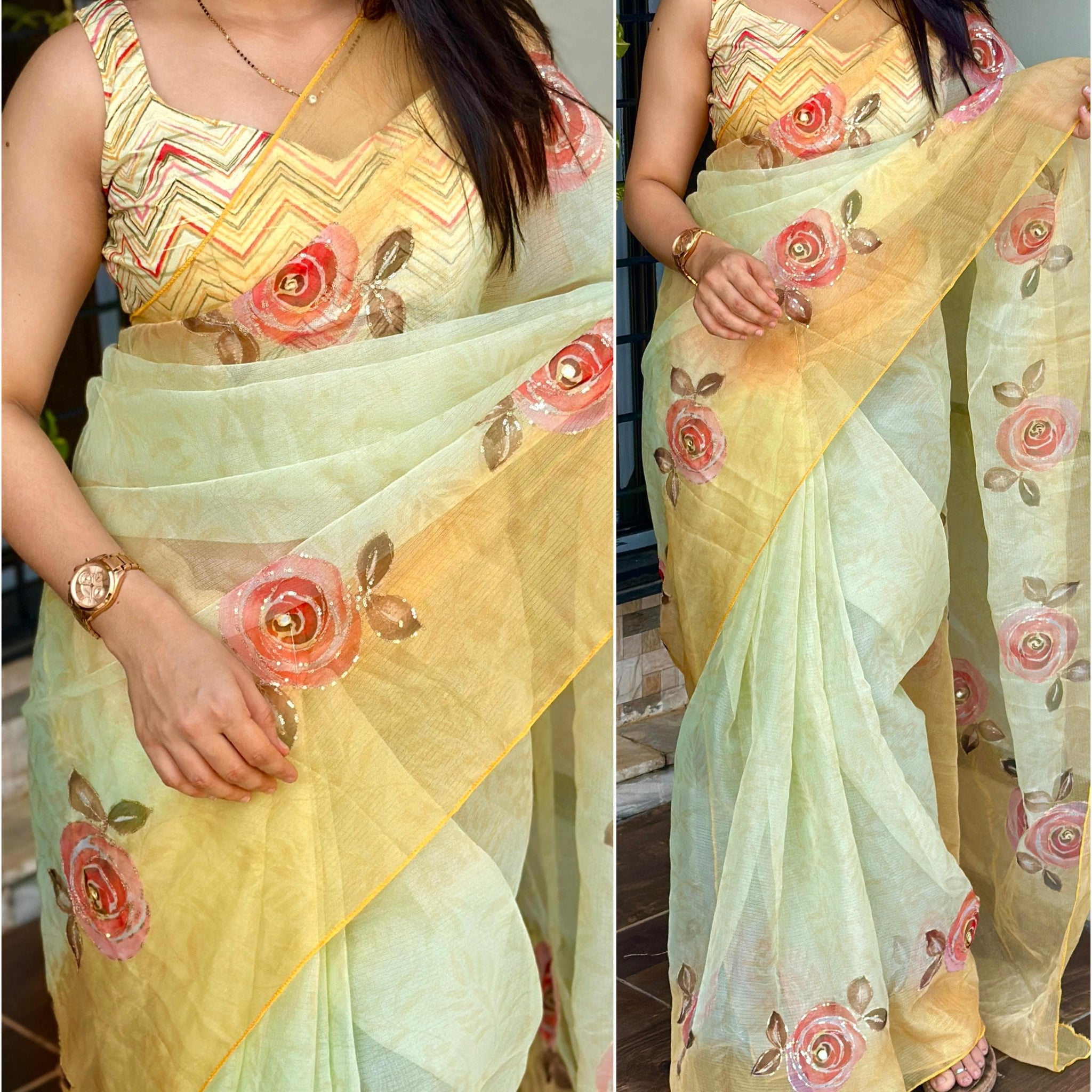 Beautiful Designer Jiyana Soft Cotton Silk Saree