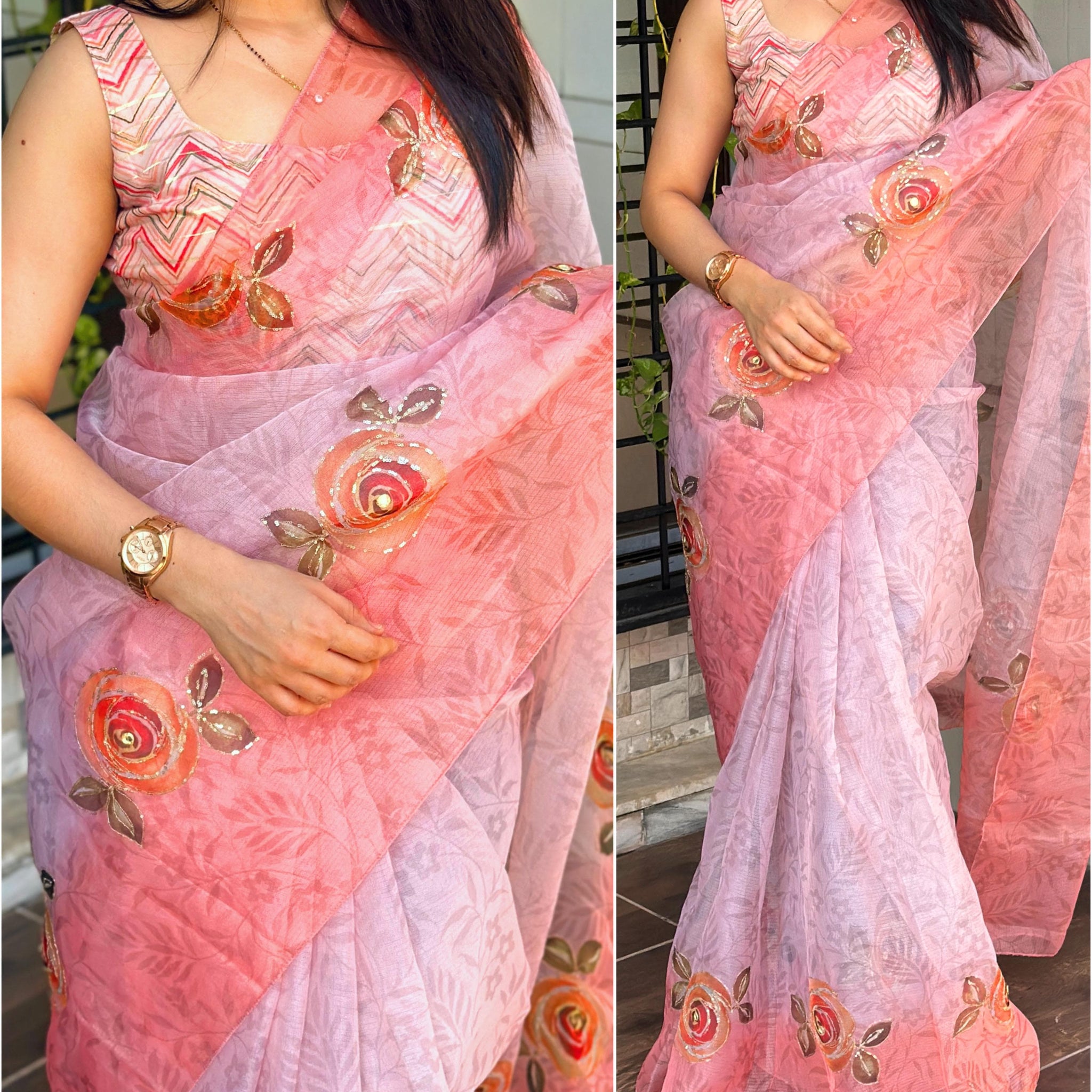 Beautiful Designer Jiyana Soft Cotton Silk Saree