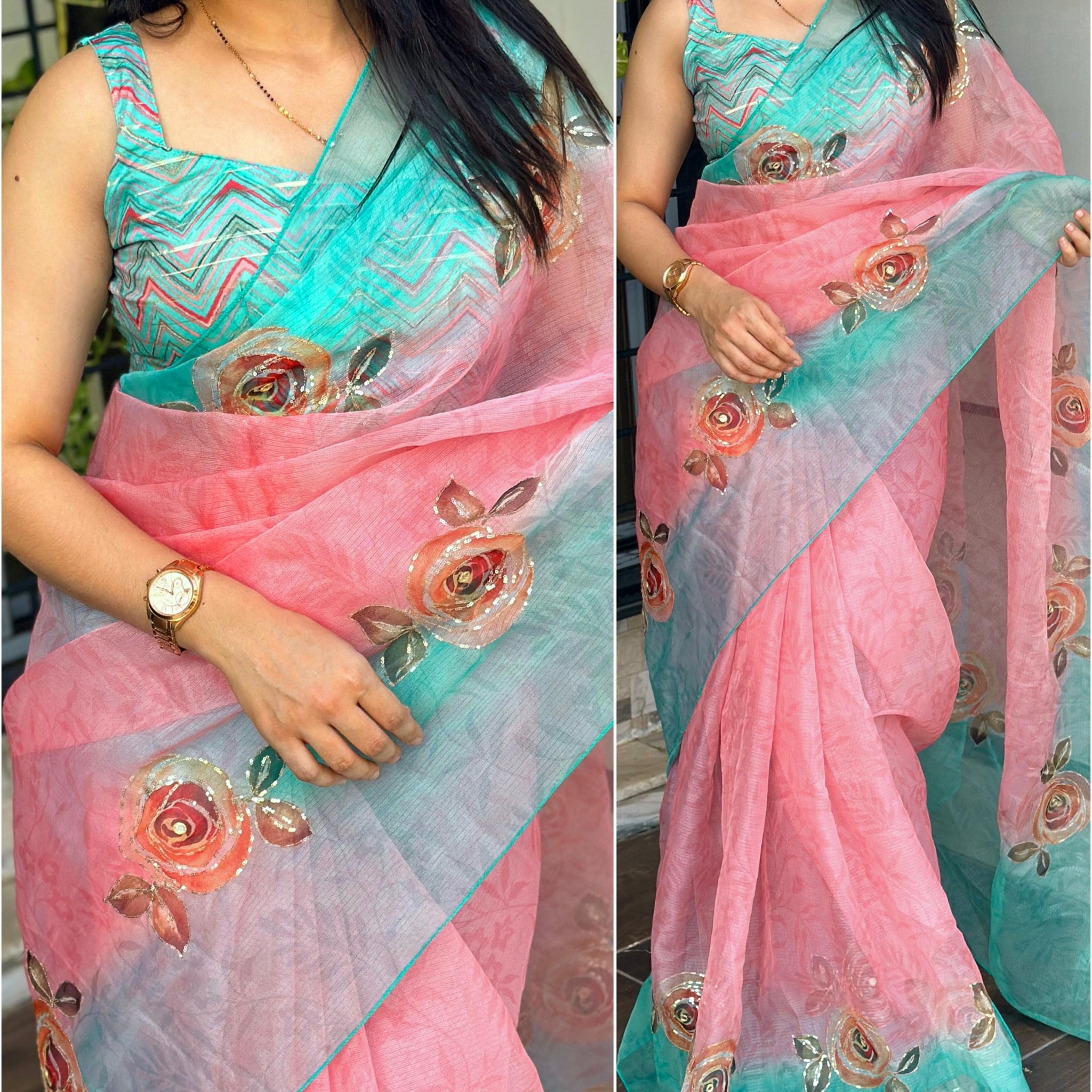 Beautiful Designer Jiyana Soft Cotton Silk Saree