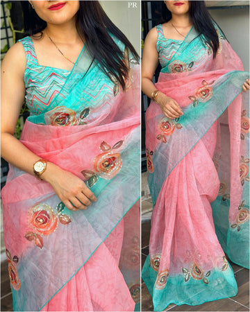 Beautiful Designer Jiyana Soft Cotton Silk Saree