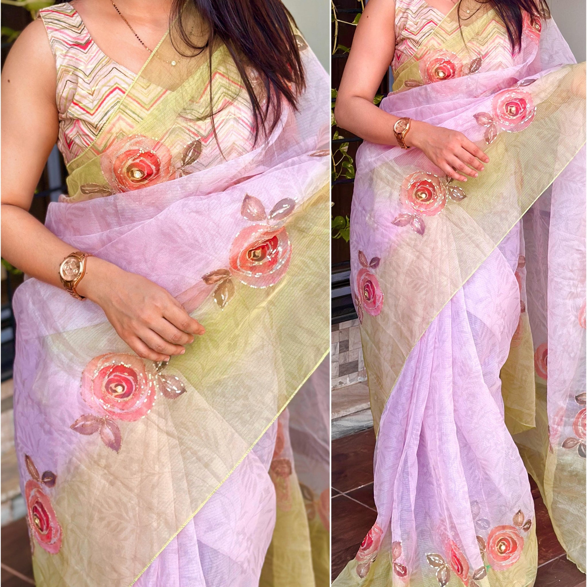 Beautiful Designer Jiyana Soft Cotton Silk Saree