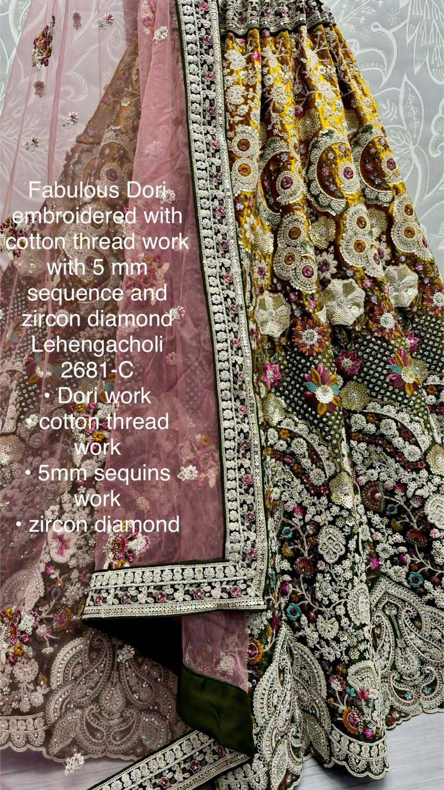 Beautiful Designer Bridal Heavy Velvet With Sequence Lehenga Choli