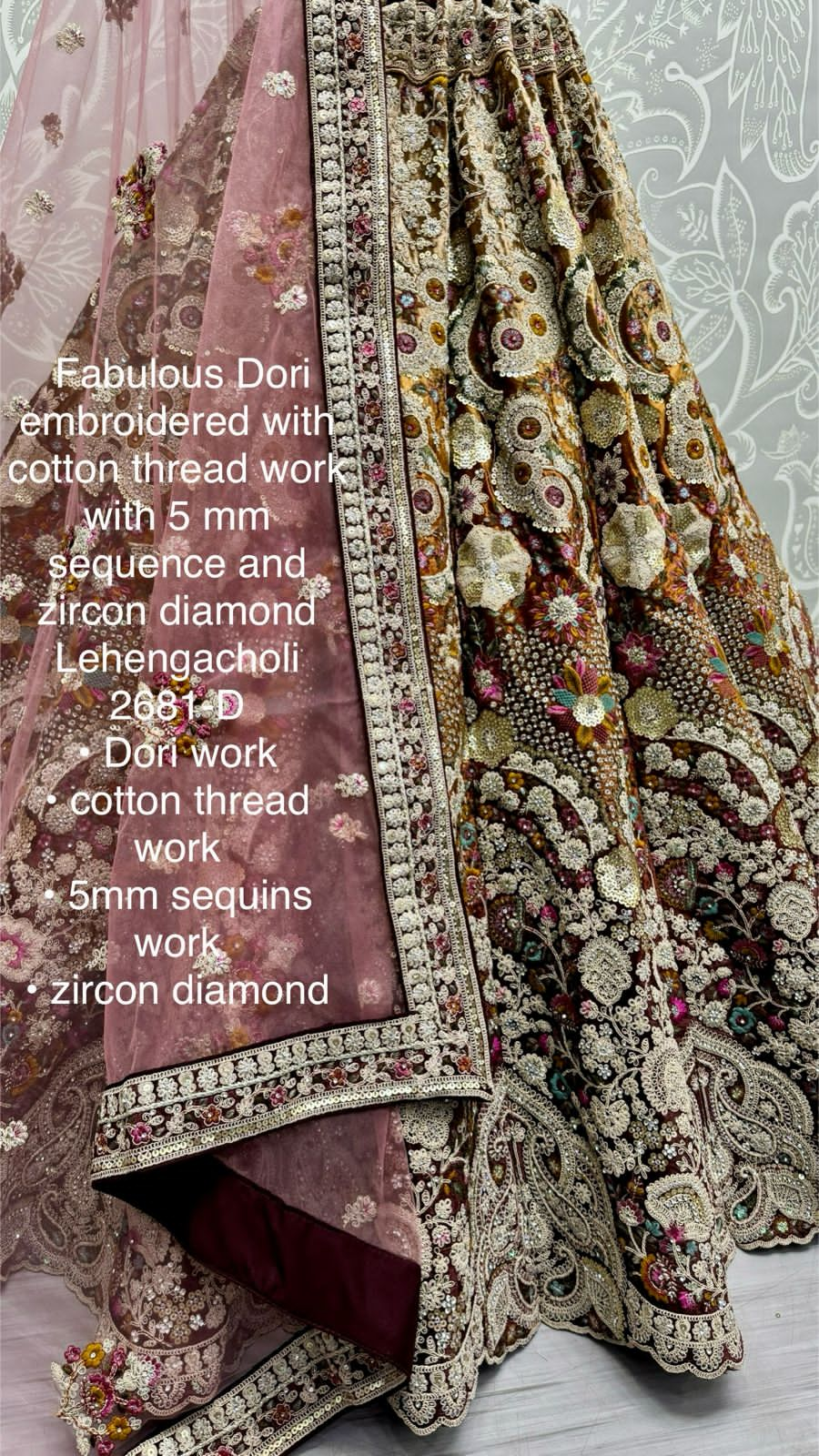 Beautiful Designer Bridal Heavy Velvet With Sequence Lehenga Choli