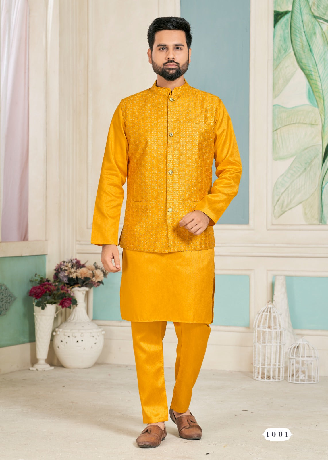 Kurta pajama with jacket party wear best sale