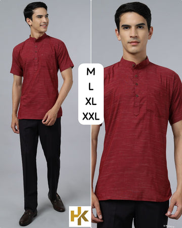 Beautiful Party Wear Short Khadhi Kurta With Pocket