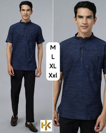 Beautiful Party Wear Short Khadhi Kurta With Pocket