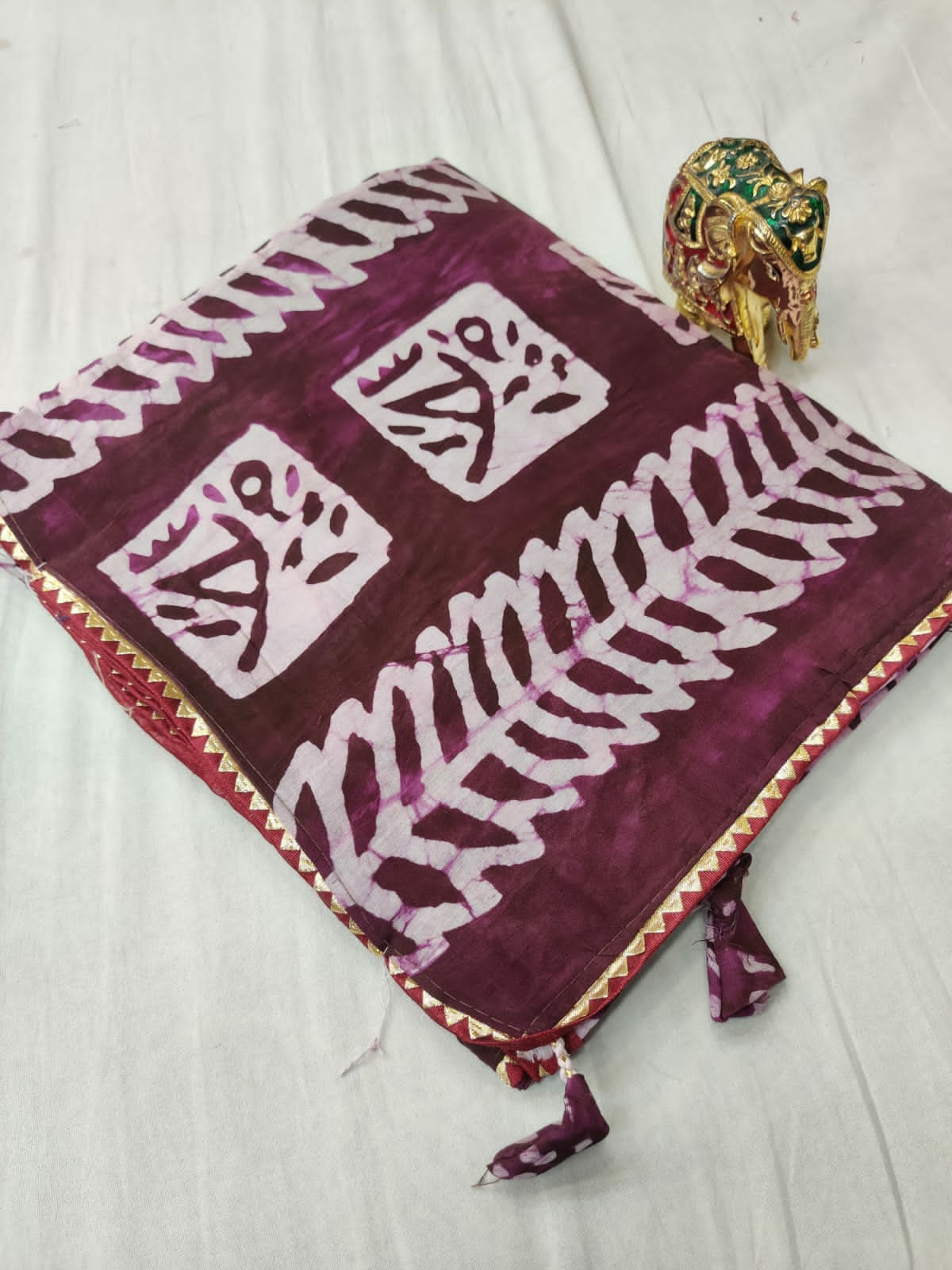 Beautiful Designer Soft Batik Print Chanderi Silk Saree