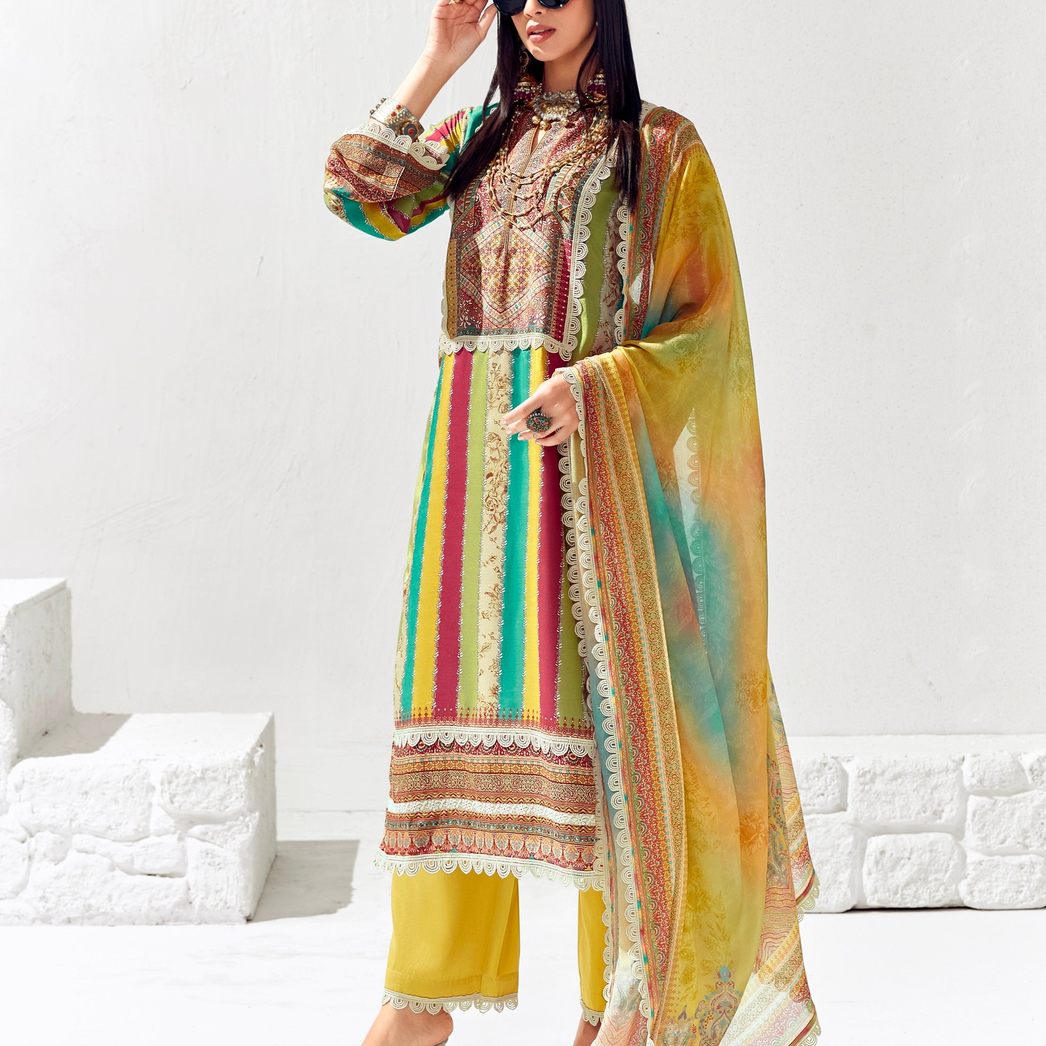 Beautiful Designer Party Wear Pure Cotton Lawn Salwar Suit