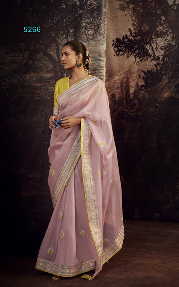 Beautiful Wedding Designer Tissue Silk Saree