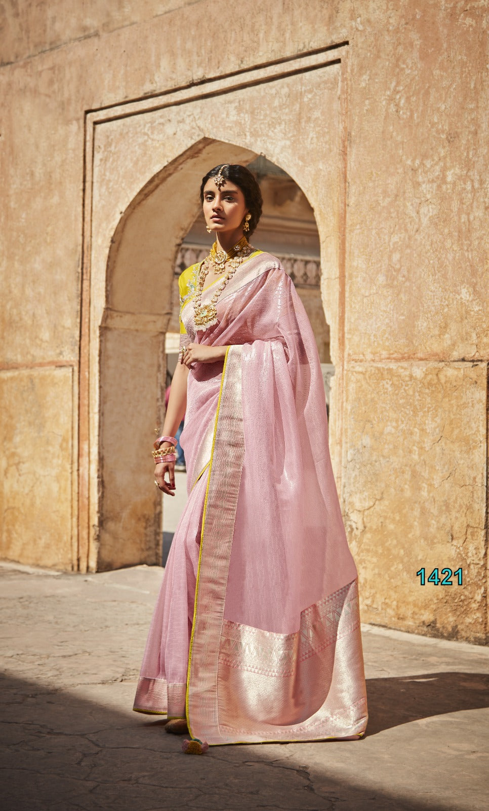 Beautiful Wedding Designer Tissue Silk Saree