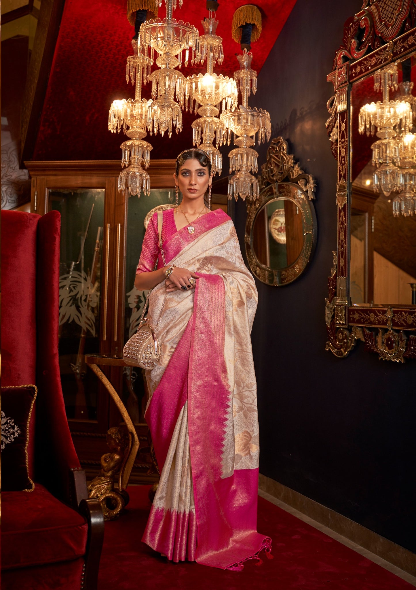 Beautiful Designer Kshimmer Silk Handloom Weaving Saree