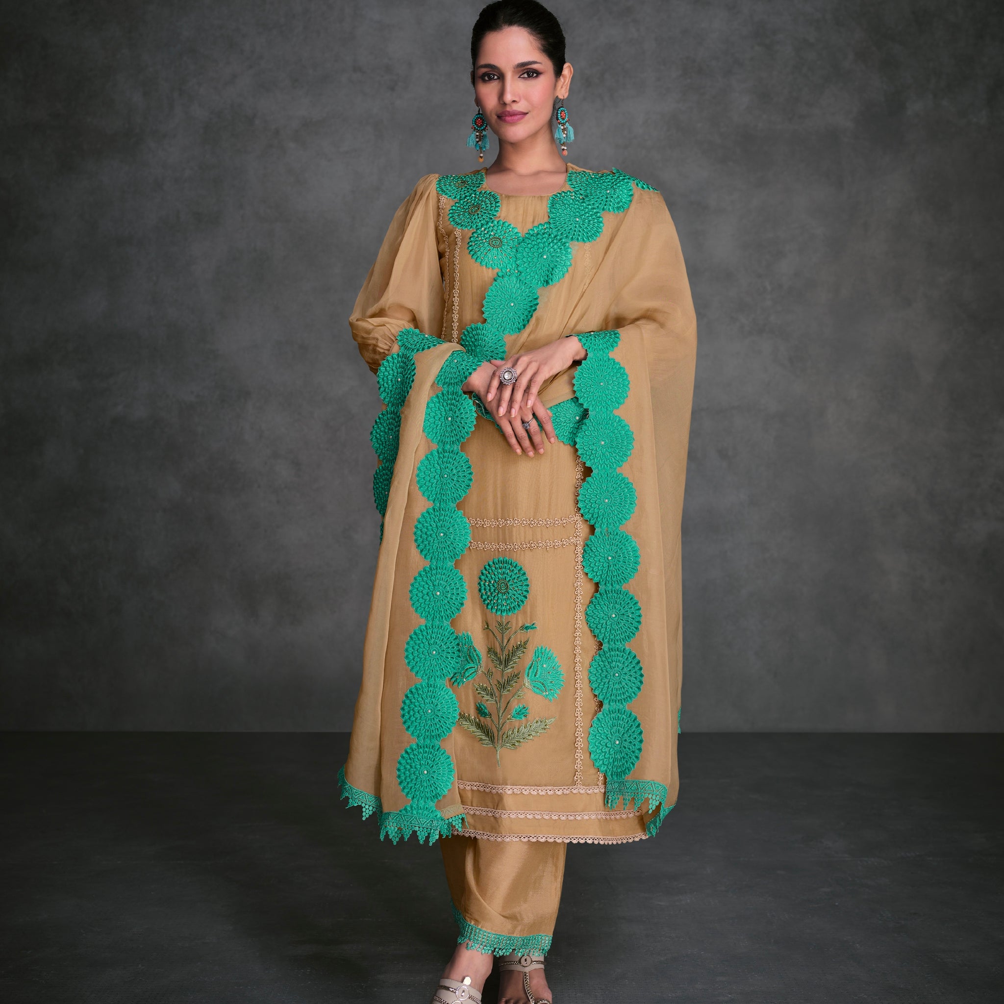 Beautiful Designer Occasion Wear Latest Pure Organza Silk Salwar Suit