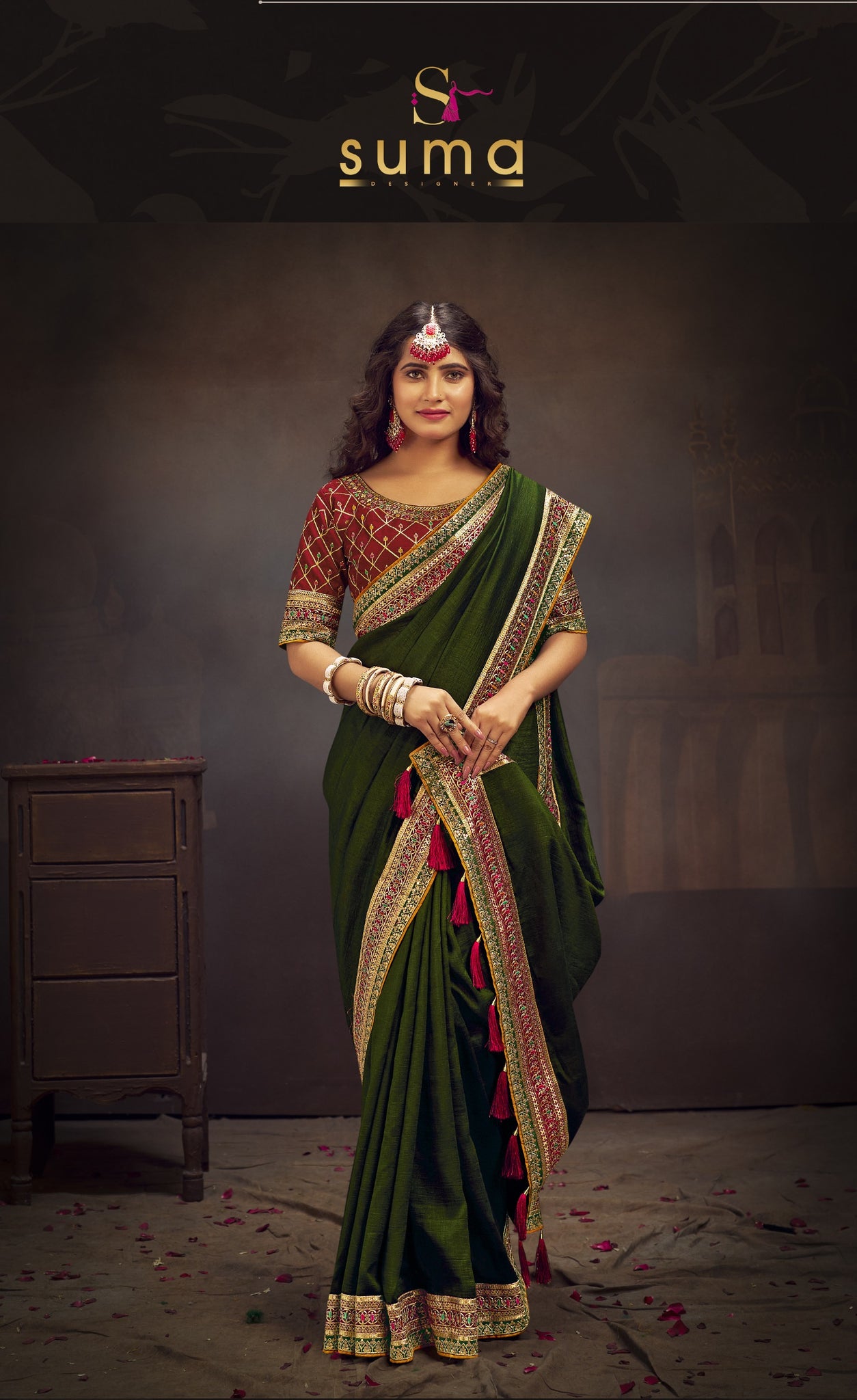 Beautiful Designer Suma Miransh Vichitra Silk Saree