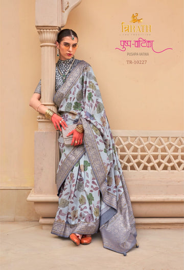 Beautiful Designer Pushpavatika Soft Pv Silk Floral Print Saree