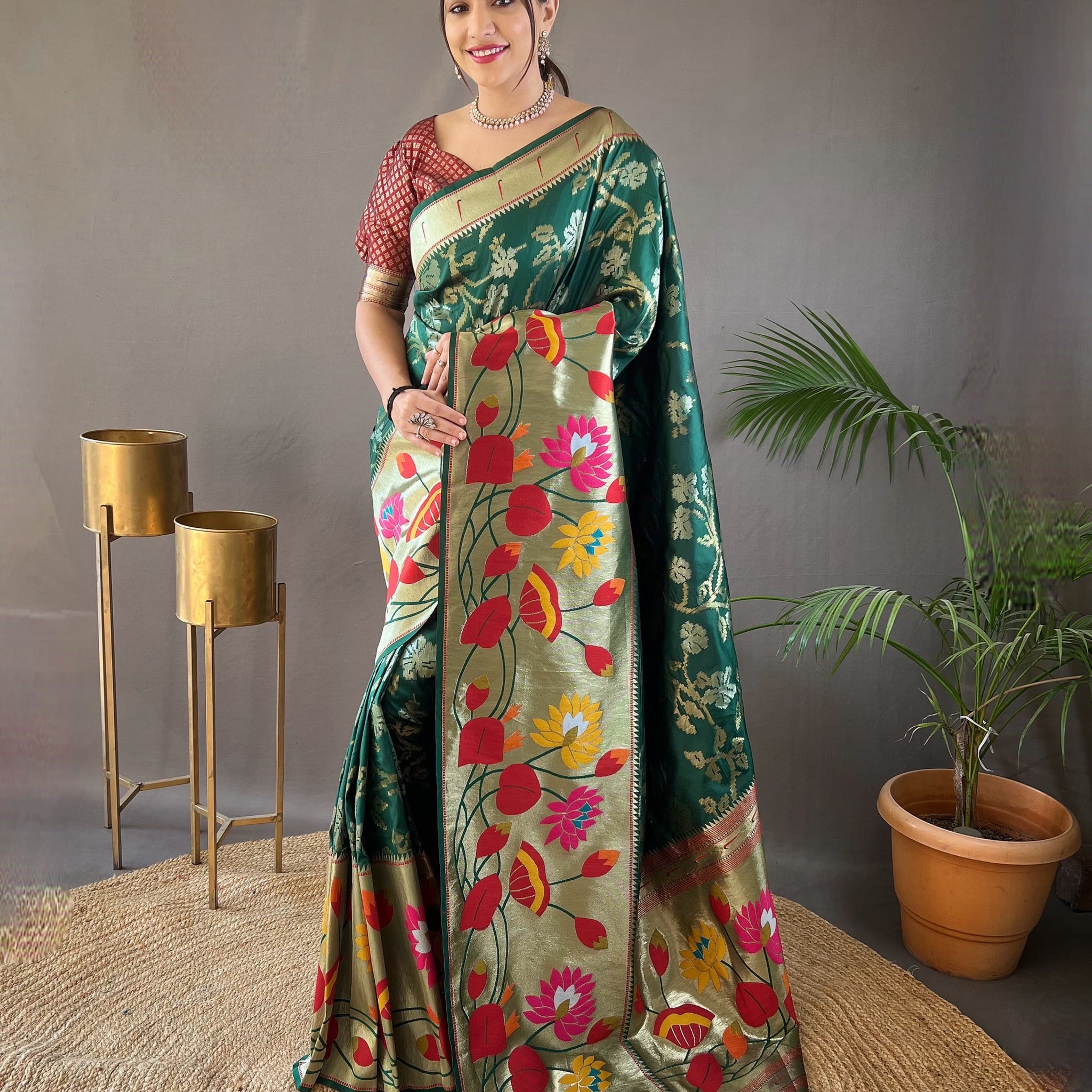 Beautiful Designer Geeta Pure Soft Paithani Silk Saree