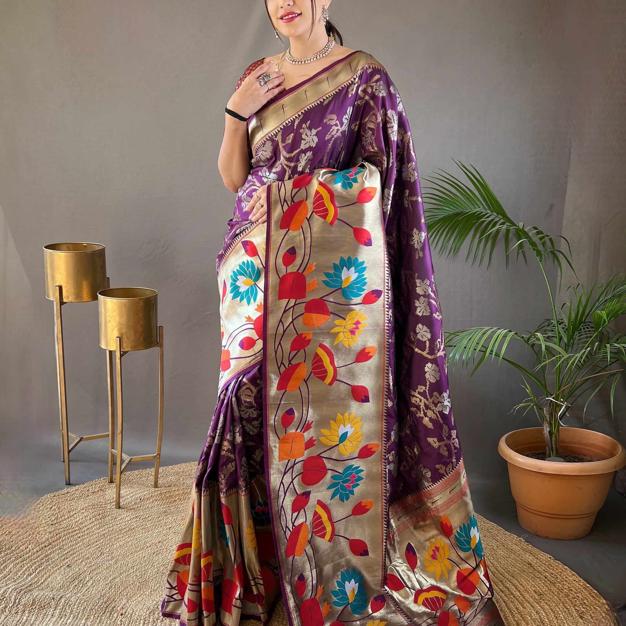 Beautiful Designer Geeta Pure Soft Paithani Silk Saree