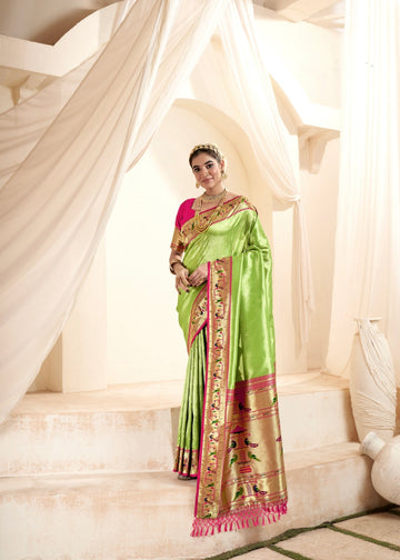 Beautiful Designer Wedding Wear Latest Soft Tissue Silk Saree