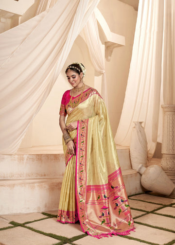 Beautiful Designer Wedding Wear Latest Soft Tissue Silk Saree