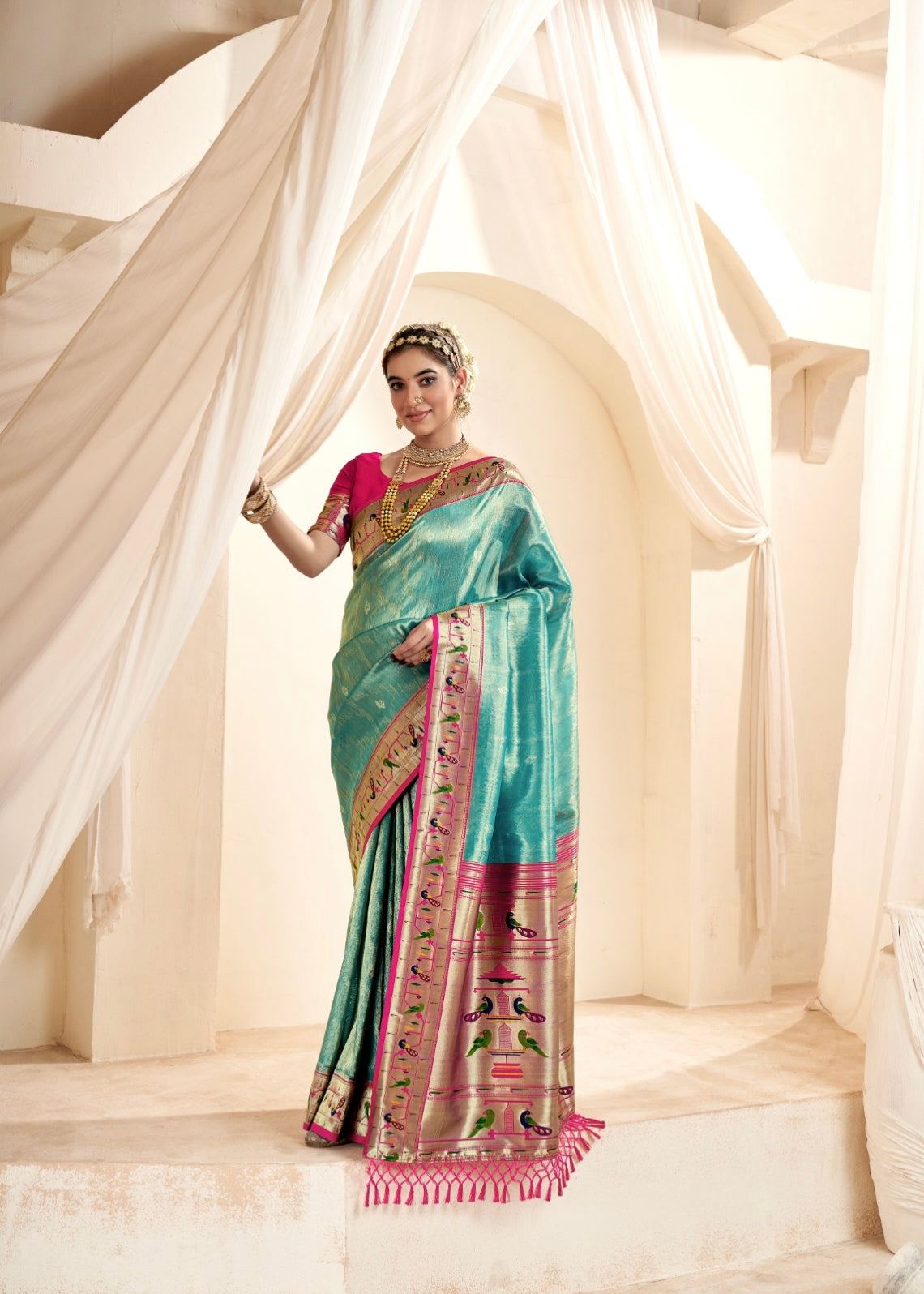 Latest silk saree designs for wedding best sale