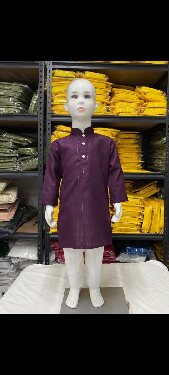 Festival Designer Kid's Boys Pure Cotton Slub Kurta Payjama