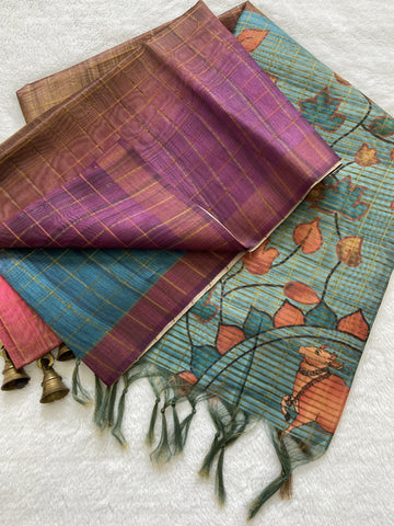 Beautiful Designer Summer Special Soft Tussar Silk Saree