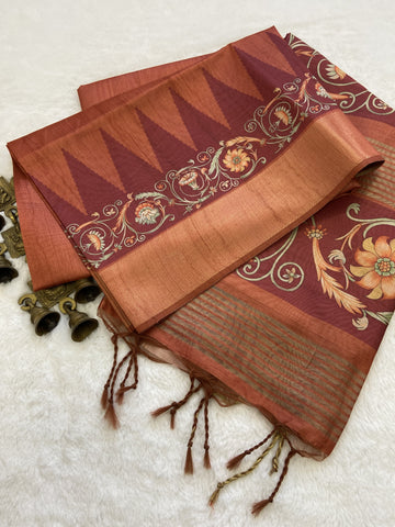 Beautiful Designer Summer Special Soft Tussar Silk Saree