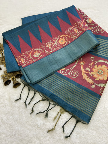 Beautiful Designer Summer Special Soft Tussar Silk Saree