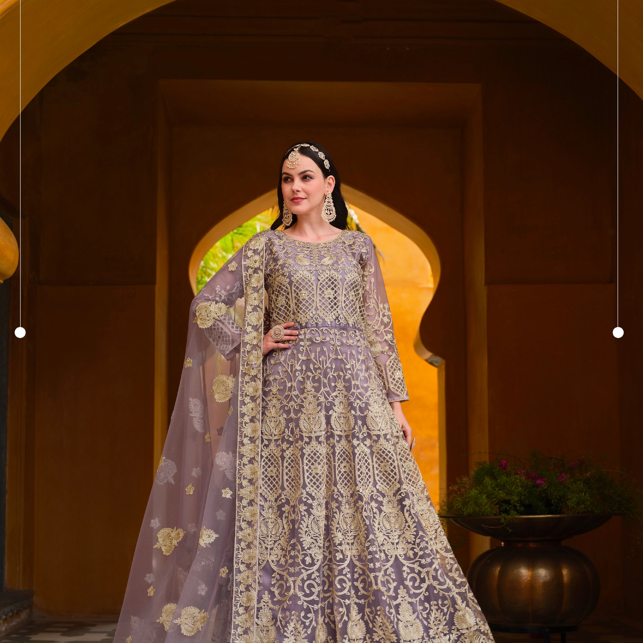 Beautiful Designer Occasion Wear Pure Butterfly Net Anarkali Suit