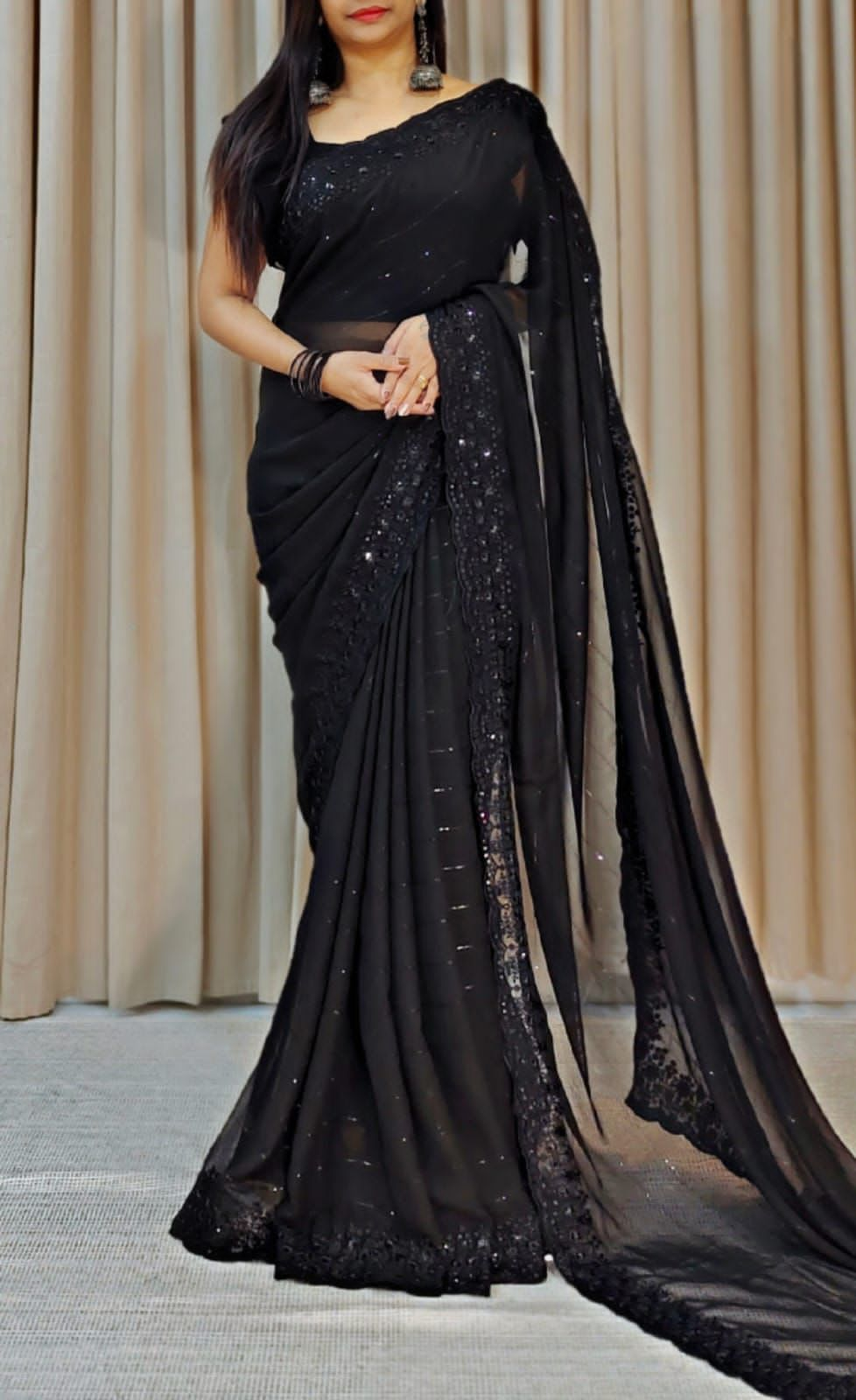 Georgette Sequence Saree