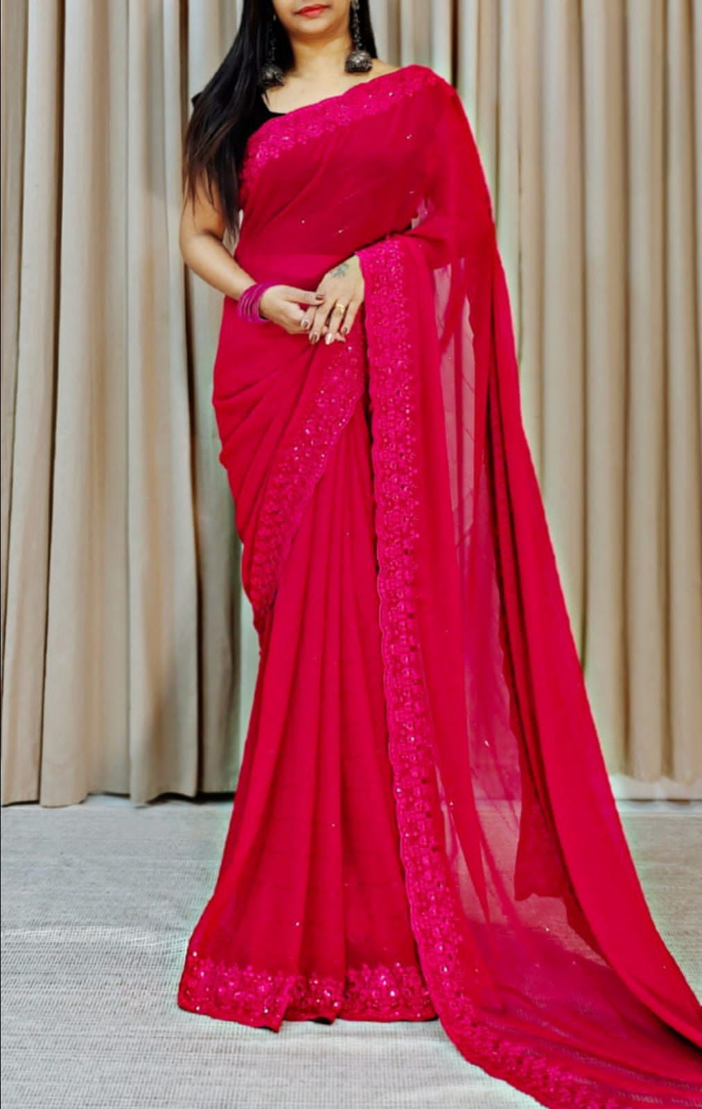 Georgette Sequence Saree