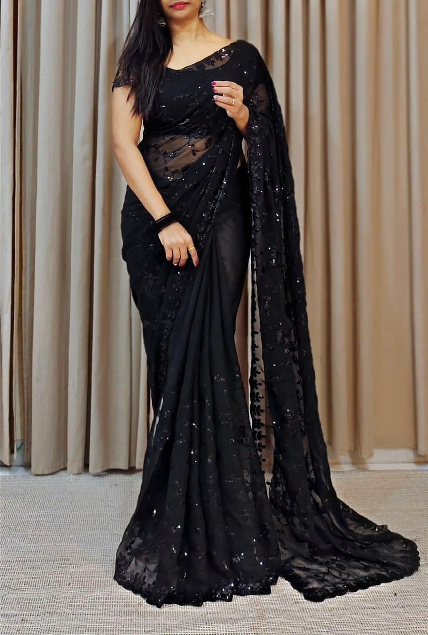 Georgette Sequanc Saree