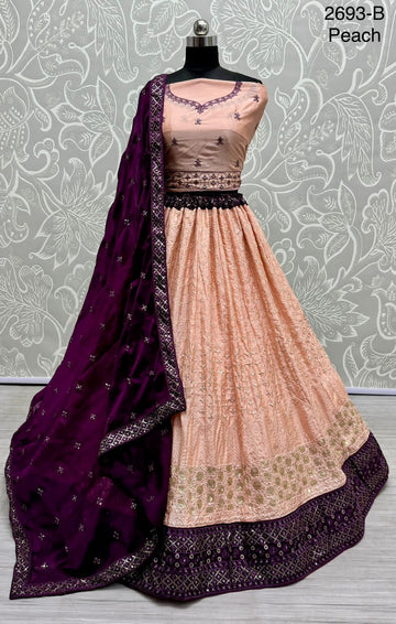 Beautiful Designer Bridal Pure Georgette With Sequence Lehenga Choli